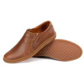 Zapatos de cuero para hombres Polbut 2132plb Camel marrón 3