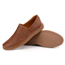 Polbut Zapatos de cuero a puertas 2107L Camel marrón 3