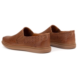 Polbut Zapatos de cuero a puertas 2107L Camel marrón 4
