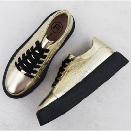 Zapatos para mujeres en la plataforma Filippo Paw546b dorado 3