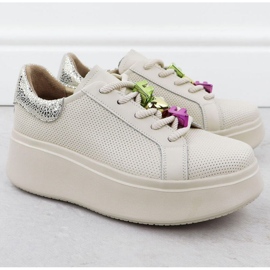 Zapatos deportivos en la plataforma Filippo Paw588a beige 2