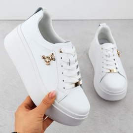 Zapatos en la plataforma Filippo Paw593 con un oso de peluche blanco 1