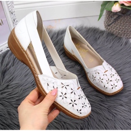 Rieker W RKR442B Zapatos piel calada blanco 3