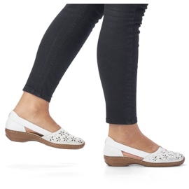 Rieker W RKR442B Zapatos piel calada blanco 8