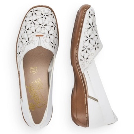 Rieker W RKR442B Zapatos piel calada blanco 9