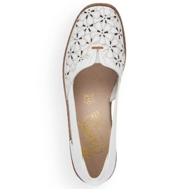 Rieker W RKR442B Zapatos piel calada blanco 13
