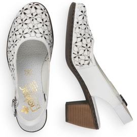 Sandalias piel calada Rieker W RKR531A blanco 8