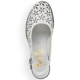 Sandalias piel calada Rieker W RKR531A blanco 13