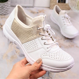 Zapatos cómodos Rieker W L3254-80 blanco 3