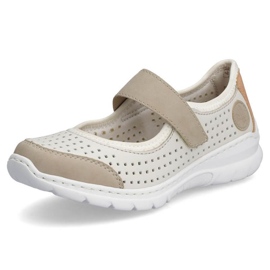 Zapatos cómodos calados Rieker W RKR575A, beige 9
