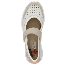 Zapatos cómodos calados Rieker W RKR575A, beige 12
