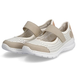 Zapatos cómodos calados Rieker W RKR575A, beige 14