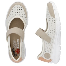 Zapatos cómodos calados Rieker W RKR575A, beige 16