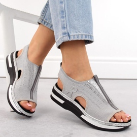 Sandalias cómodas sin cordones Rieker W RKR686 metalizado 2