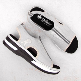 Sandalias cómodas sin cordones Rieker W RKR686 metalizado 8