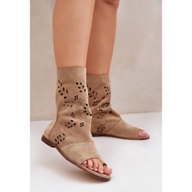 Zazoo 3437 Sandalias de ante con cremallera superior para mujer, color beige 2