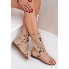 Sandalias de cuero Zazoo 3437 con una parte superior beige superior 7