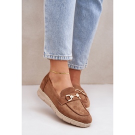 Mocasines con un detalle dorado y una trenza marrón de yute 2 Mocasines con un detalle dorado y una trenza marrón de yute 2