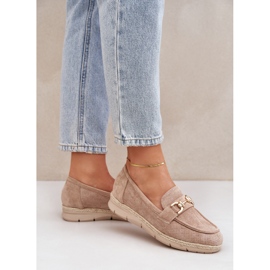 Mocasines con un detalle dorado y una trenza beige de yute 2