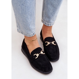 Mocasines con un detalle dorado y una trenza negra de yute negro 6