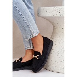 Mocasines con un detalle dorado y una trenza negra de yute negro 7