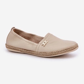 Elegante Espadrillas de cuero Zazoo 10177 beige 4