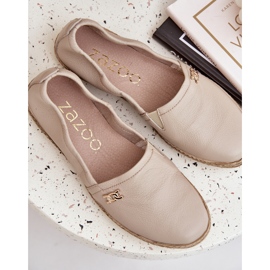 Elegante Espadrillas de cuero Zazoo 10177 beige 8