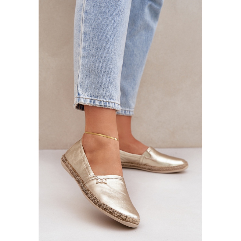 Elegante Espadrillas de cuero Zazoo 10177 Oro dorado 2 Elegante Espadrillas de cuero Zazoo 10177 Oro dorado 2