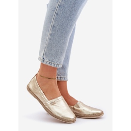 Elegante Espadrillas de cuero Zazoo 10177 Oro dorado 1