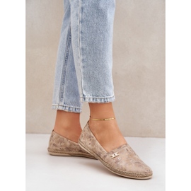 Elegantes alpargatas de ante con flores de mujer Zazoo 10177 beige 3