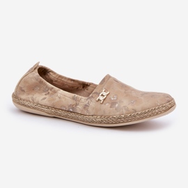 Elegantes alpargatas de ante con flores de mujer Zazoo 10177 beige 4