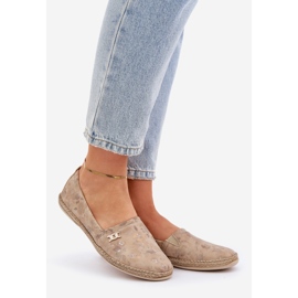 Elegantes alpargatas de ante con flores de mujer Zazoo 10177 beige 1