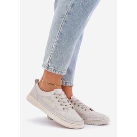 Zapatillas de cuero para mujeres gris 1