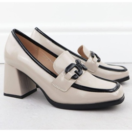Zapatos pintados Potocki SZ12553 con un adorno beige 2