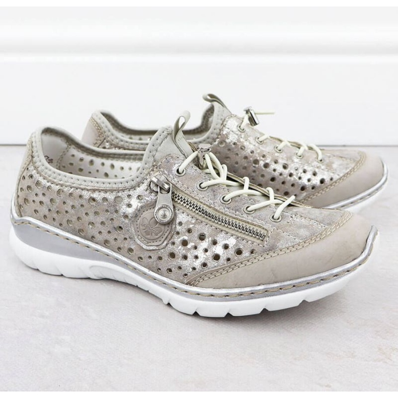 Rieker L32P6-90 Silver Openwork Sports Shoes plata 2