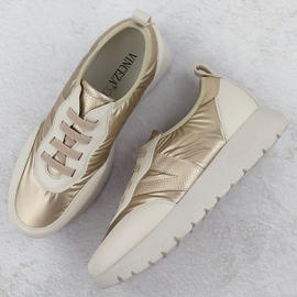Zapatos deportivos metálicos de mujer Beige Golden Vinceza 58510 dorado 3