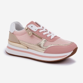 Zapatos deportivos brillantes para mujeres en la plataforma rosa rosado 4