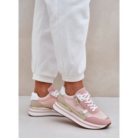 Zapatos deportivos brillantes para mujeres en la plataforma rosa rosado 3