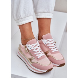 Zapatos deportivos brillantes para mujeres en la plataforma rosa rosado 7