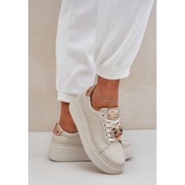 Zapatillas de cuero para mujeres chebello 4411 beige ligero 3
