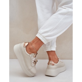 Zapatillas de cuero para mujeres chebello 4411 beige ligero 5