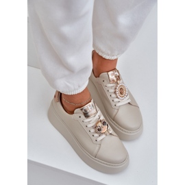 Zapatillas de cuero para mujeres chebello 4411 beige ligero 6