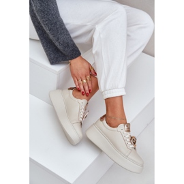 Zapatillas de cuero para mujeres chebello 4411 beige ligero 8