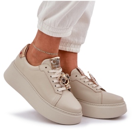 Zapatillas de cuero para mujeres chebello 4411 beige ligero 9