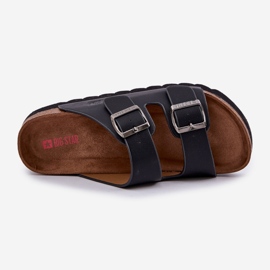 Zapatillas para hombres livianas con hebillas de cuero ecológica Big Star NN174531 Negro 1