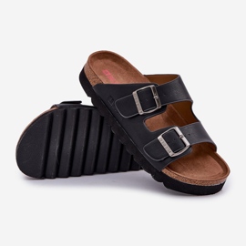 Zapatillas para hombres livianas con hebillas de cuero ecológica Big Star NN174531 Negro 2