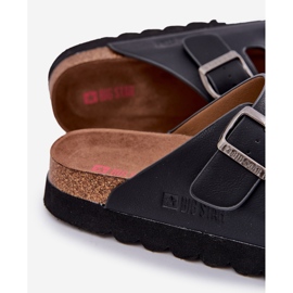 Zapatillas para hombres livianas con hebillas de cuero ecológica Big Star NN174531 Negro 4