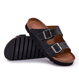 Zapatillas para hombres livianas con hebillas de cuero ecológica Big Star NN174531 Negro 6