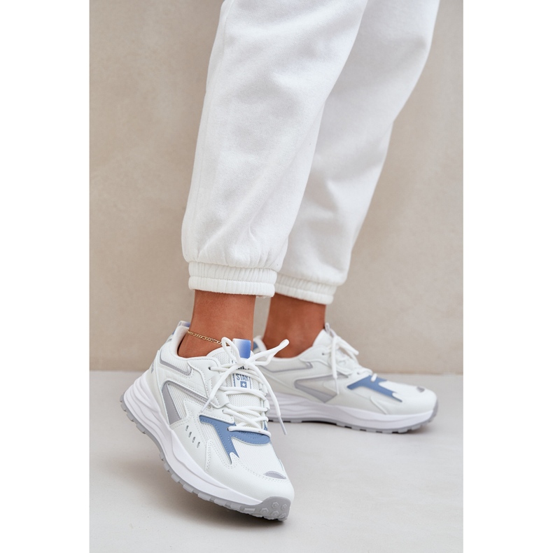 Big Star Zapatos deportivos femeninos grandes estrellas nn274a094 sistema de alta poli sistema blue-azul blanco 2