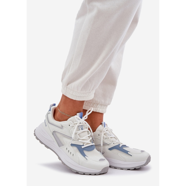Big Star Zapatos deportivos femeninos grandes estrellas nn274a094 sistema de alta poli sistema blue-azul blanco 1